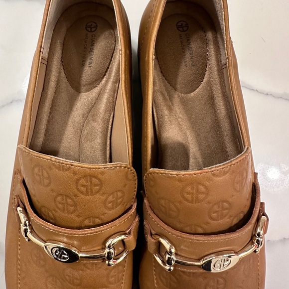 Giani Bernini Womens Fiffee Brown Leather Padded Insole Loafers Size 10 - Picture 2 of 7